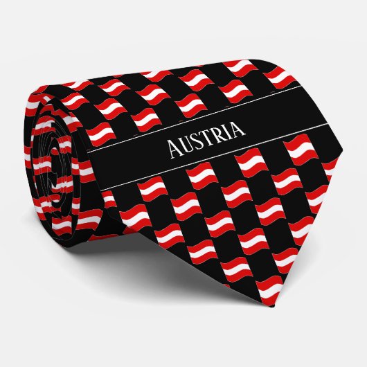 Wavy Austria Flag Muster Krawatte (Gerollt)