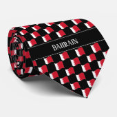 Wavy Bahrain Flag Pattern Krawatte (Gerollt)