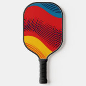 Wavy Bänder in Primärfarben mit Texturen Pickleball Schläger (Vorderseite)