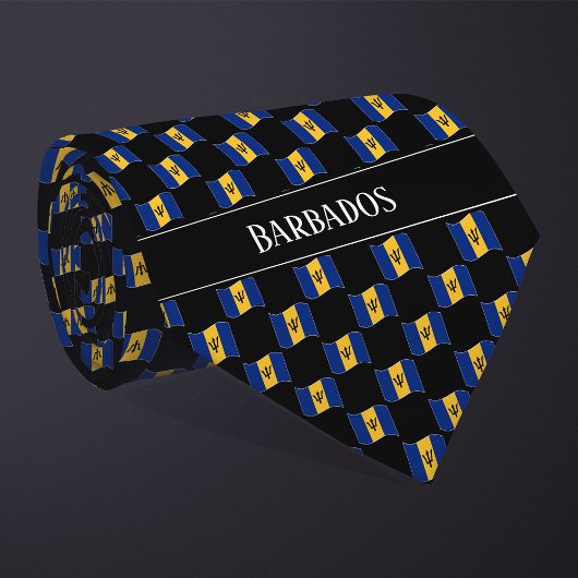 Wavy Barbados Flag Pattern Krawatte