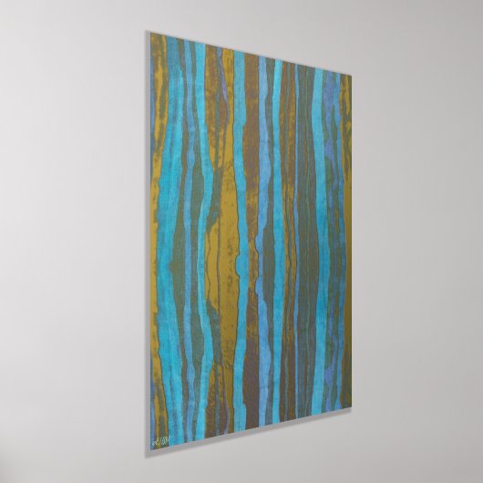 Wavy Batik Streifen Gold Foil Print Foliendrucke (Ablage )