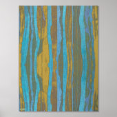 Wavy Batik Streifen Gold Foil Print Foliendrucke (Vorderseite)