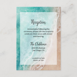 Wavy Beach Outdoor Hochzeitsempfangskarte Einladung