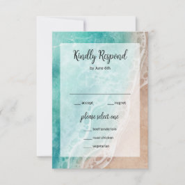 Wavy Beach Outdoor Hochzeitskarte RSVP Einladung