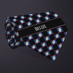 Wavy Belize Flag Muster Krawatte