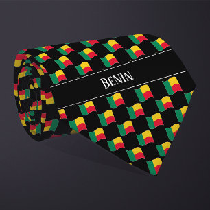 Wavy Benin Flag-Muster Krawatte