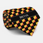 Wavy Bhutan Flag Pattern Krawatte (Gerollt)