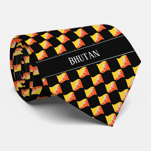 Wavy Bhutan Flag Pattern Krawatte (Gerollt)