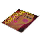 Wavy Blonde Hair Abstraktes Portrait einer Frau Fliese (Seite)