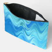 Wavy Blue Abstrakt Accessory Bag Zubehörtasche (Offen)