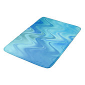 Wavy Blue Abstrakt Badematte (Schrägansicht)