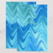 Wavy Blue Abstrakt Briefpapier (Vorne/Hinten)