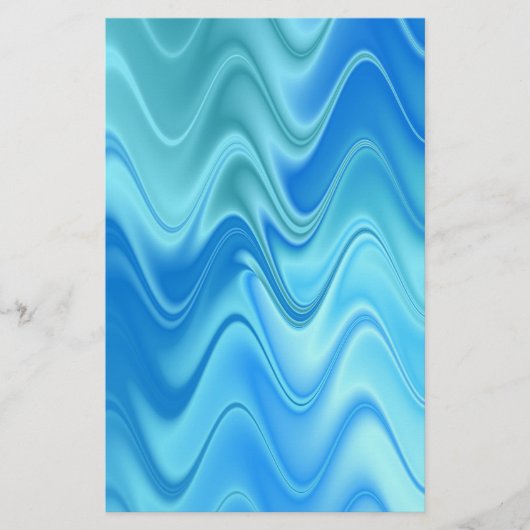 Wavy Blue Abstrakt Briefpapier (Vorderseite)