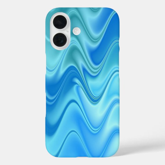 Wavy Blue Abstrakt Case-Mate iPhone Hülle (Rückseite)