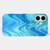 Wavy Blue Abstrakt Case-Mate iPhone Hülle (Rückseite (Horizontal))