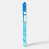 Wavy Blue Abstrakt Case-Mate iPhone Hülle (Rückseite / Links)