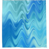 Wavy Blue Abstrakt Duschvorhang (Vorderseite)