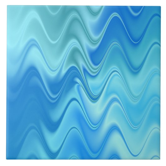 Wavy Blue Abstrakt Fliese (Vorderseite)