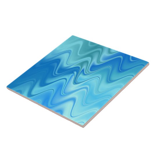 Wavy Blue Abstrakt Fliese (Seite)