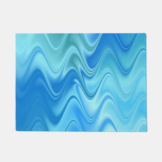 Wavy Blue Abstrakt Fußmatte (Vorderseite)
