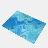 Wavy Blue Abstrakt Fußmatte (Schrägansicht)