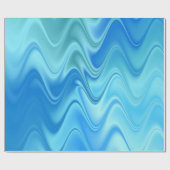 Wavy Blue Abstrakt Geschenkpapier (Flach)