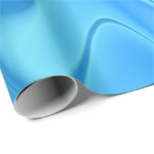 Wavy Blue Abstrakt Geschenkpapier (Rolleneckpunkt)