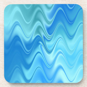 Wavy Blue Abstrakt Getränkeuntersetzer