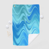 Wavy Blue Abstrakt Golfhandtuch (Insitu)