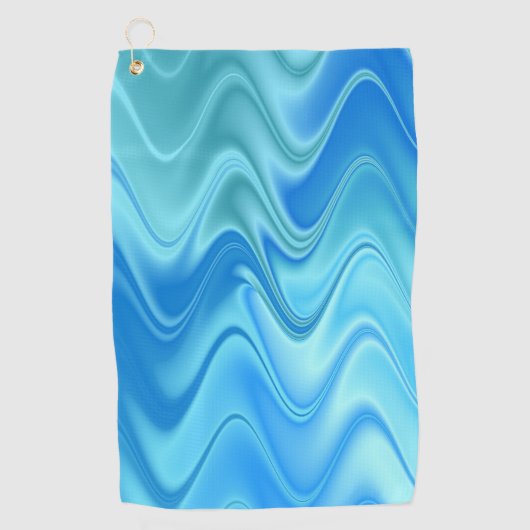 Wavy Blue Abstrakt Golfhandtuch (Vorderseite)