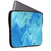 Wavy Blue Abstrakt Laptopschutzhülle (Vorne Rechts)