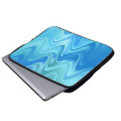 Wavy Blue Abstrakt Laptopschutzhülle (Vorne Knopf)