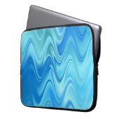 Wavy Blue Abstrakt Laptopschutzhülle (Vorderseite Links)