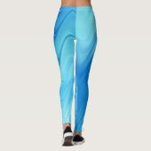 Wavy Blue Abstrakt Leggings (Rückseite)