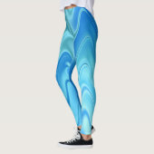 Wavy Blue Abstrakt Leggings (Links)