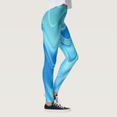 Wavy Blue Abstrakt Leggings (Rechts)