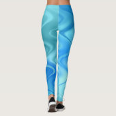 Wavy Blue Abstrakt Leggings (Rückseite)