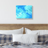 Wavy Blue Abstrakt Leinwanddruck (Insitu (Schlafzimmer))