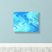 Wavy Blue Abstrakt Leinwanddruck (Insitu (Holzboden))