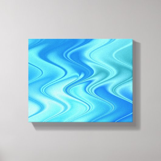 Wavy Blue Abstrakt Leinwanddruck (Vorderseite)