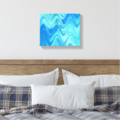 Wavy Blue Abstrakt Leinwanddruck (Insitu (Schlafzimmer))