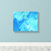 Wavy Blue Abstrakt Leinwanddruck (Insitu (Holzboden))