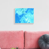 Wavy Blue Abstrakt Leinwanddruck (Insitu (Wohnzimmer))