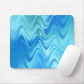 Wavy Blue Abstrakt Mousepad (Mit Mouse)