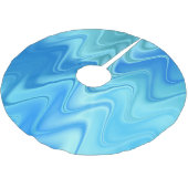 Wavy Blue Abstrakt Polyester Weihnachtsbaumdecke (Schrägansicht)