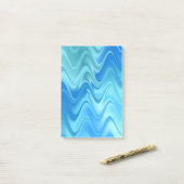Wavy Blue Abstrakt Post-it Klebezettel (Auf Schreibtisch)