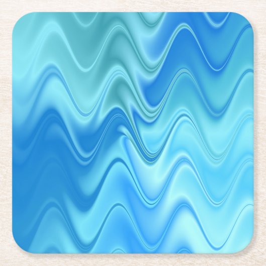 Wavy Blue Abstrakt Rechteckiger Pappuntersetzer (Vorderseite)