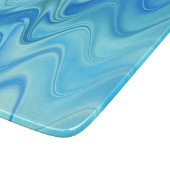 Wavy Blue Abstrakt Schneidebrett (Ecke)