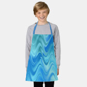 Wavy Blue Abstrakt Schürze (Getragen)