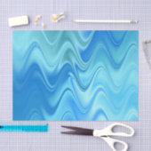 Wavy Blue Abstrakt Seidenpapier (Handwerk)